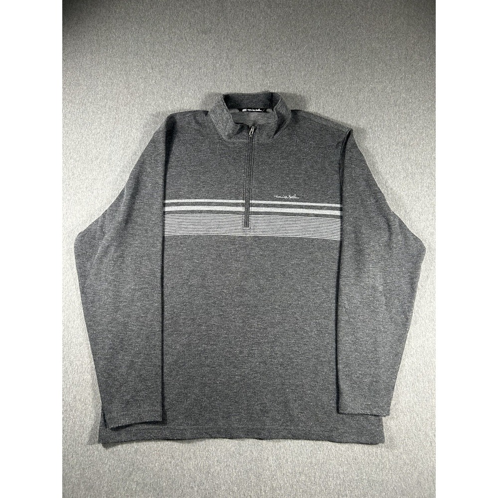 TravisMathew Nautical Adventure Quarter-Zip Golf Pullover Heather Charcoal XXL